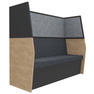 Box acoustique 3 places chêne clair/carbone / gris