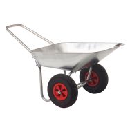 Brouette combi-twin cuve galvanisée 85 L/150 kg - Roues pneumatiques