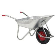Brouette de jardin cuve galvanisée 100 L/200 kg avec butée - Roue pneumatique