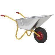 Brouette de jardin cuve galvanisée 110 L/200 kg - Roue pneumatique