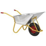 Brouette de jardin cuve galvanisée 110 L/200 kg avec butée - Roues pneumatiques