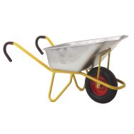 Brouette ergonomique à béton cuve galvanisée 110 L/250 kg - Roues pneumatiques