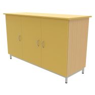 Buffet 3 portes mélaminé socle 4 pieds