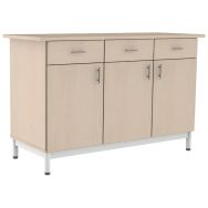 Buffet Arcus 3 portes 3 tiroirs érable - blanc 9016