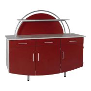 Buffet Colombo 3 portes + 3 tiroirs + surmeuble Rouge/gris L/H/l : 168x142x60 cm