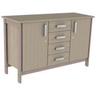 Buffet Swing 2 portes 4 tiroirs méla avec serrures - chêne bordalino/cappuccino