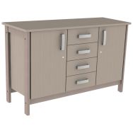 Buffet Swing 2 portes 4 tiroirs mélaminé avec serrures Mobidecor