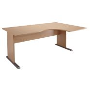 Bureau Alpha asymétrique 160x110 cm retour droit pied L Hêtre