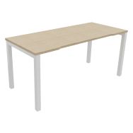 Bureau Astro Arche droit échancré 160 x 70 Chêne Fil/Blanc