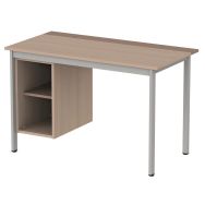 Bureau Cubik chêne de Hongrie caisson 1 étagère 1 passe-câbles praliné