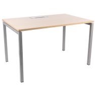 Bureau Droit 120 cm Pieds U Chêne/Alu Misao - Manutan