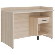 Bureau EDY angle à droite 120x60cm caisson ouvert tiroir Acacia/Acacia-Enond