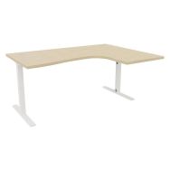 Bureau IDEA asymétrique retour à droite 180 cm chêne/blanc