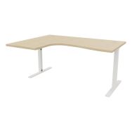 Bureau IDEA asymétrique retour à gauche 180 cm chêne/blanc