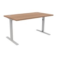 Bureau IDEA droit hauteur réglable 120x80 cm noyer/alu