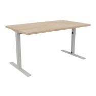 Bureau IDEA droit hauteur réglable 180x80 cm chêne/alu