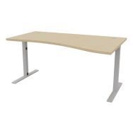 Bureau IDEA vague ret. à droite 180 cm chêne/alu