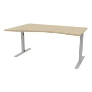 Bureau IDEA vague ret. à gauche 180 cm chêne/alu