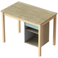 Bureau Nova 1 tiroir 1 niche 100x60 cm Tabac/bleu glacier