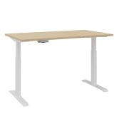 Bureau OREA + réglable en hauteur 160x80 Chêne clair/blanc