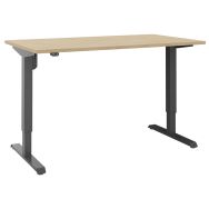 Bureau OREA réglable en hauteur 160x80 Chêne clair/carbone