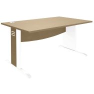 Bureau QUATUOR 120x80 pied L bois Chêne/Blanc