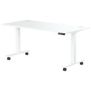 Bureau Sema électrique droit pied à roulettes
