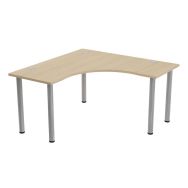 Bureau Tubo symétrique 140 x 140 cm Chêne Alu