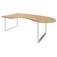 Bureau Urbano convivial retour à gauche chêne clair/blanc