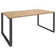 Bureau Urbano droit 140x80 cm chêne clair/pieds carbone