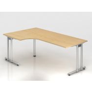 Bureau angle 90° piètement en C série NS82 - 200x120 cm - Hammerbacher