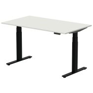 Bureau assis-debout Victor II 140 x 80 cm Blanc mat/Noir