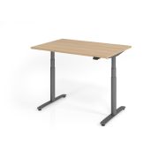Bureau assis-debout XDLR - Plateau chêne - 120x80 cm - Hammerbacher
