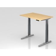 Bureau assis-debout pied aluminium XBHM - 120x80 cm - Hammerbacher