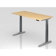 Bureau assis-debout pied aluminium XBHM - 180x80 cm - Hammerbacher