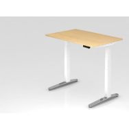 Bureau assis-debout pied blanc brillant XBHM-120x80 cm - Hammerbacher