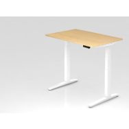Bureau assis-debout pied blanc série XBHM-120x80 cm - Hammerbacher
