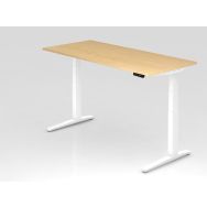 Bureau assis-debout pied blanc série XBHM-180x80 cm - Hammerbacher