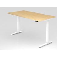 Bureau assis-debout pied blanc série XBHM-200x100 cm - Hammerbacher