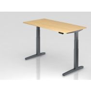 Bureau assis-debout pieds graphite série XBHM-160x80cm - Hammerbacher