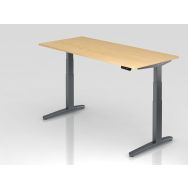 Bureau assis-debout pieds graphite série XBHM-180x80cm - Hammerbacher