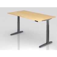 Bureau assis-debout pieds graphite série XBHM-200x100cm - Hammerbacher
