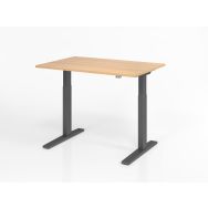 Bureau assis-debout série XMKA-120x80cm-Chêne-Graphite