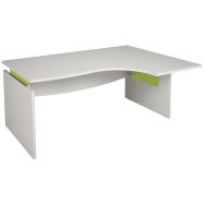 Bureau asymétrique Linéo blanc Simmob