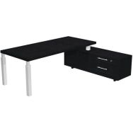 Bureau avec console et pied métal section carrée Royal - Artarredi
