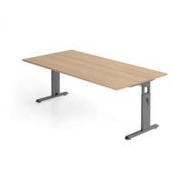 Bureau avec piètement en C - Plateau chêne - 200x100 cm - Hammerbacher