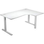 Bureau compact 90° droit avec pied L métal - Artarredi