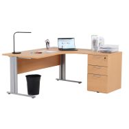 Bureau compact avec caisson - Hêtre - Manutan Expert
