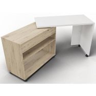 Bureau compact mobile avec plateau coulissant ép.25 mm