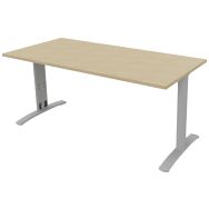 Bureau droit 160 cm pieds fixes Dalia chêne/alu